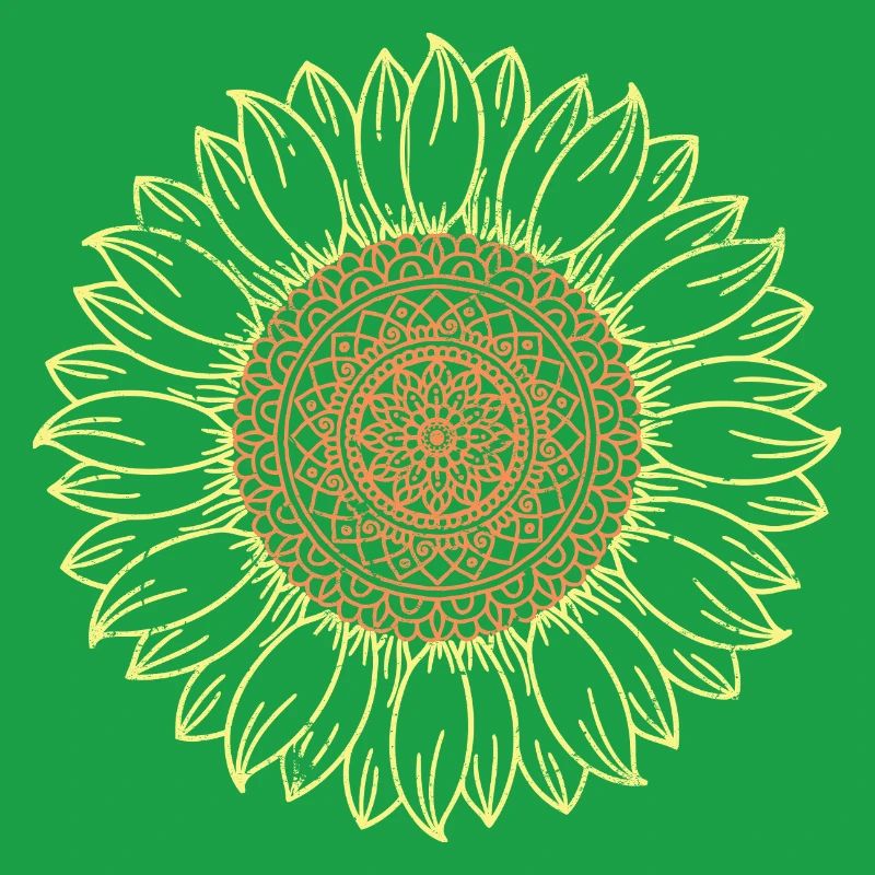 Conception complexe de mandala tournesol