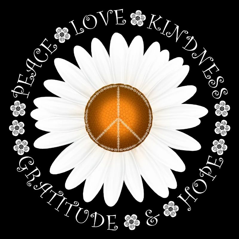Peace Love KIndness Daisy Design