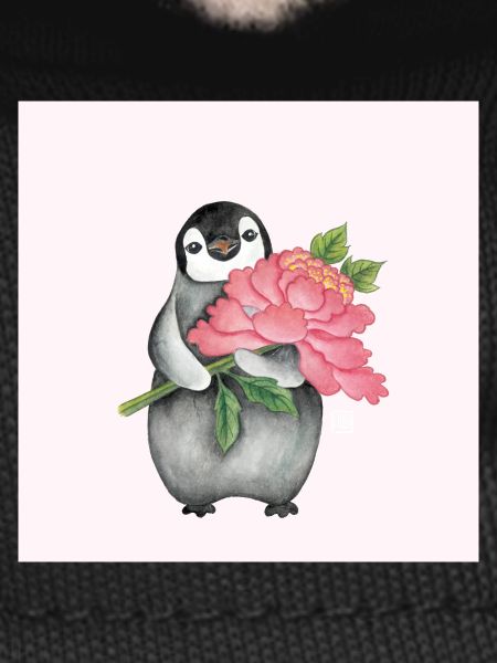 Cute Penguin with Peony