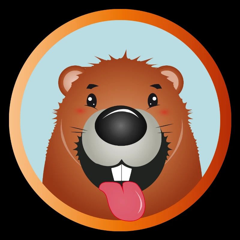 Vilain castor avec la langue qui sort