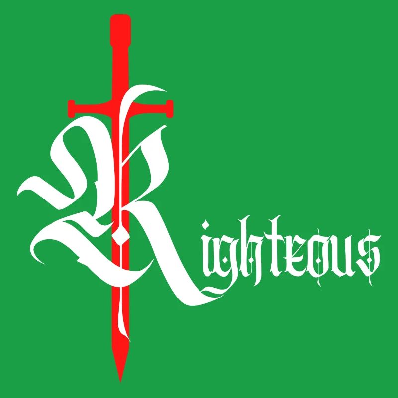 Gothic Righteous Design with Sword with white text