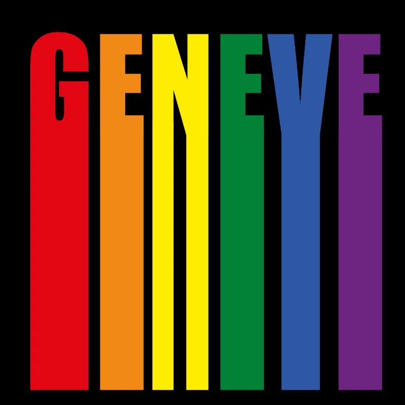 Buntes GENEVE Wortdesign