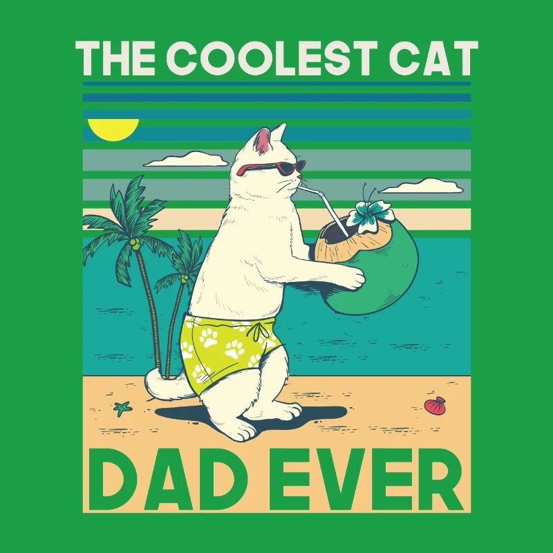 Conception de plage de papa chat cool