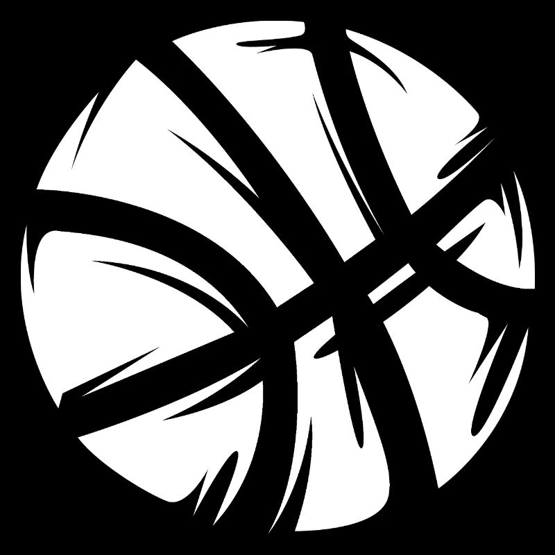 Ballon de basket abstrait en blanc sur noir