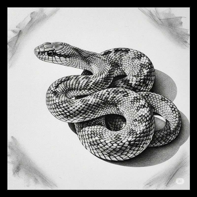 Black and White Scale Snake