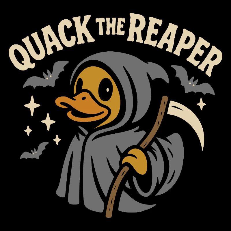 Grim Reaper Rubber Duck with Funny Saying Motif