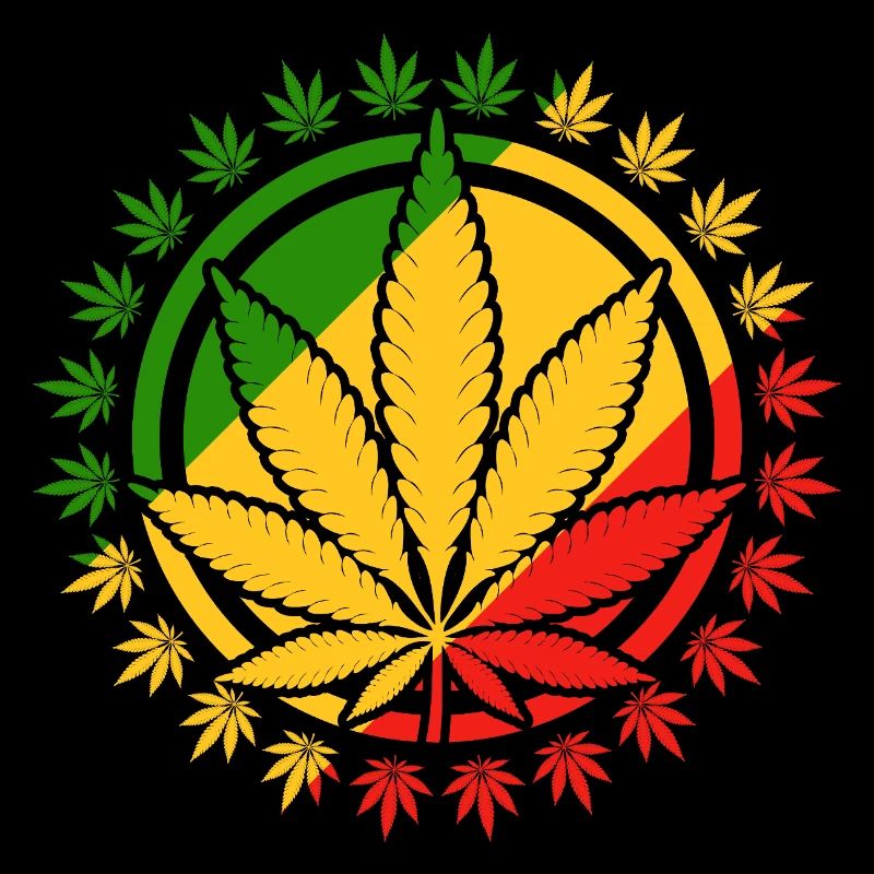 Rasta Inspired Cannabis Leaf Design