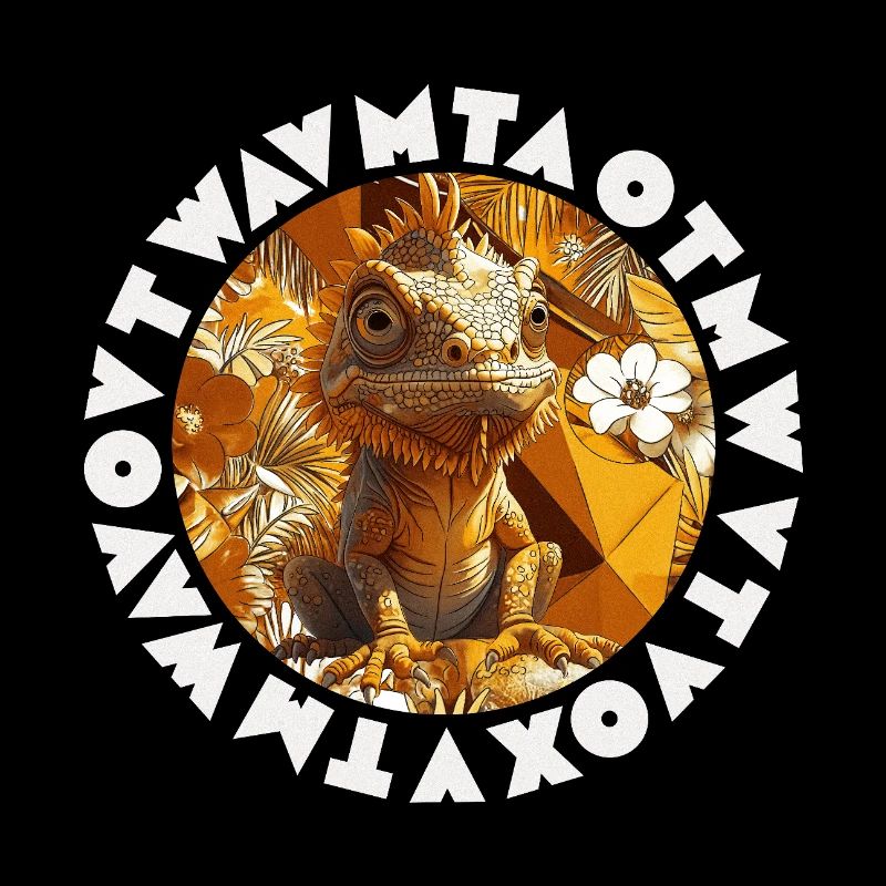 Caméléon Tropical Stylisé Exotique Graphique