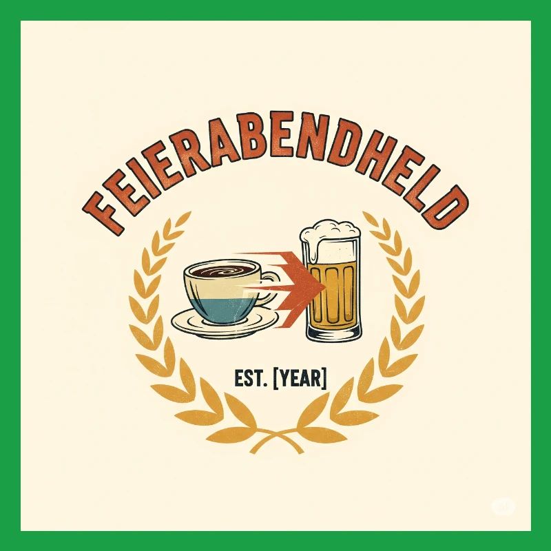 Feierabendheld Kaffeetasse & Bierglas Design