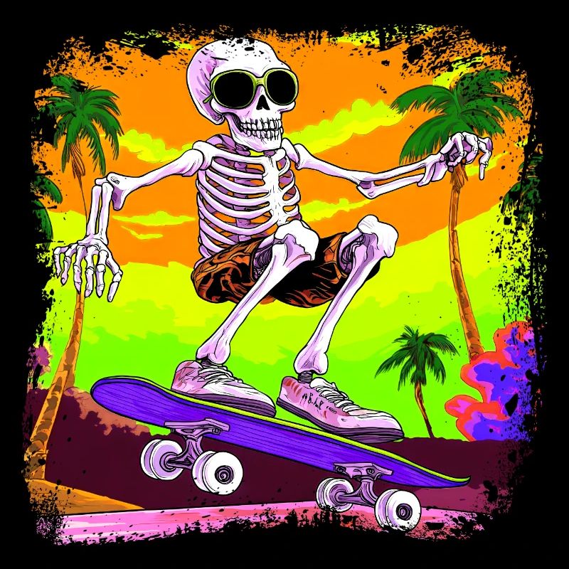 Skelett Skateboarder