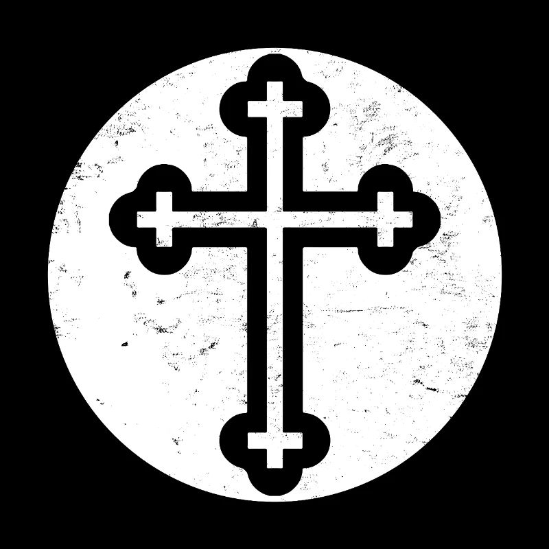 Croix bulgare orthodoxe dans cercle blanc