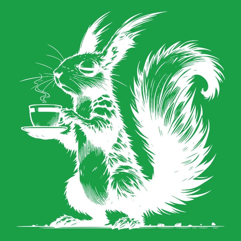 Kleines Hörnchen, große Tasse Eichhörnchen Koffein
