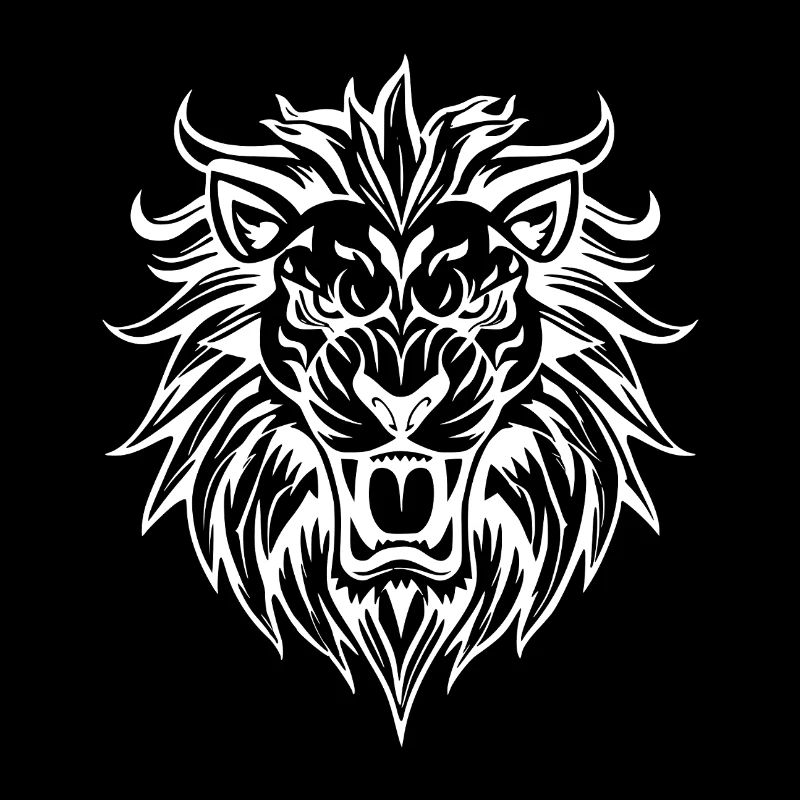 Cool Lion Tribal Tattoo