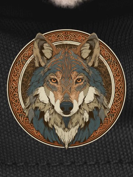 Legendary wolf with Celtic pattern