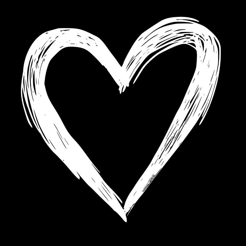 Hand-drawn heart in black and white