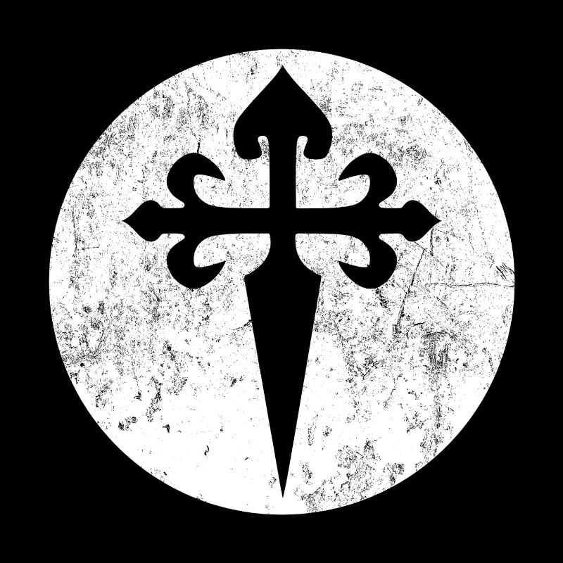 St. James Cross White Circle Illustration