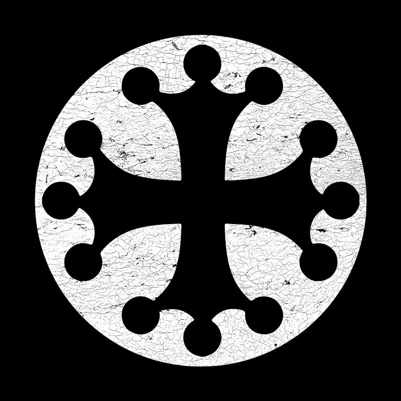 Croix occitane dans cercle blanc