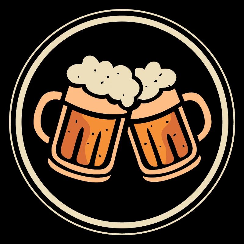 Prost Bierkrüge Emblem Cartoon Design