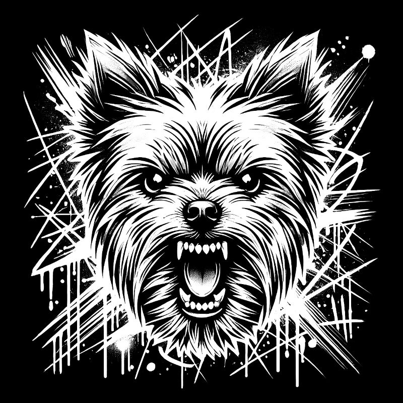 Yorkshire Terrier as Graffiti Street Art