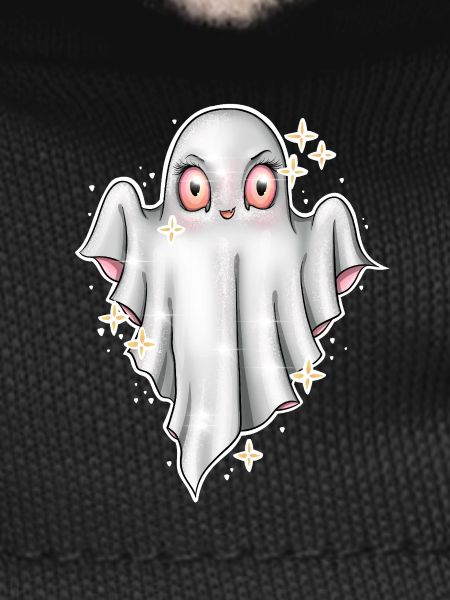 Cute Glowing Ghost Illustration