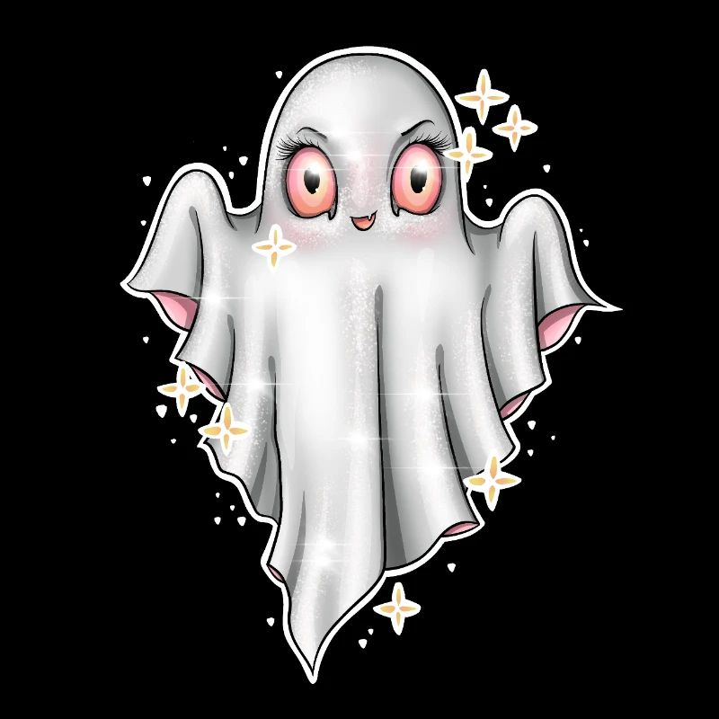 Cute Glowing Ghost Illustration