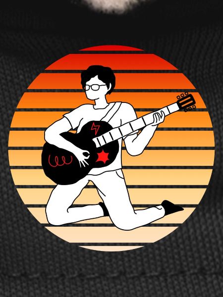 Electric guitar in the sunset