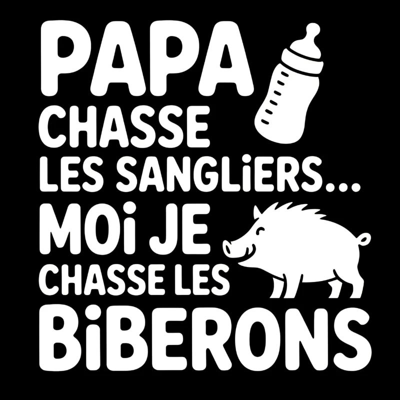 Body bébé drôle – Papa chasse, moi aussi !