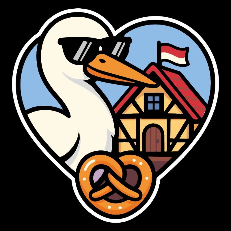 Elsässer Storchherz und Brezel Elsässischer Stolz