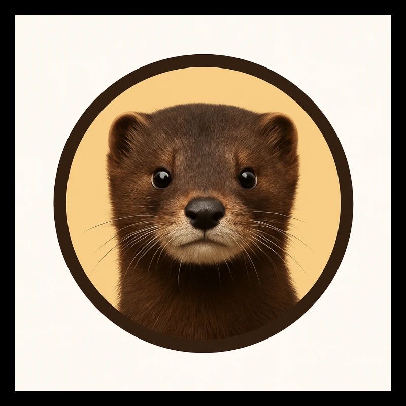 Cute Brown Bear in Circle