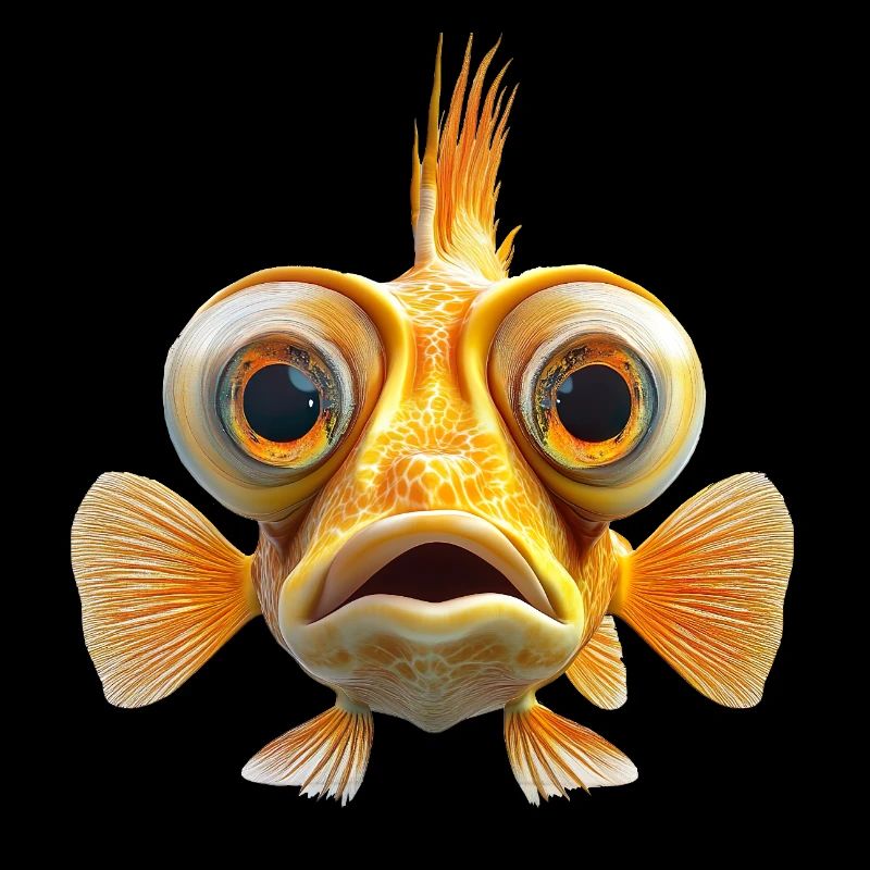Visage de poisson avec de grands yeux