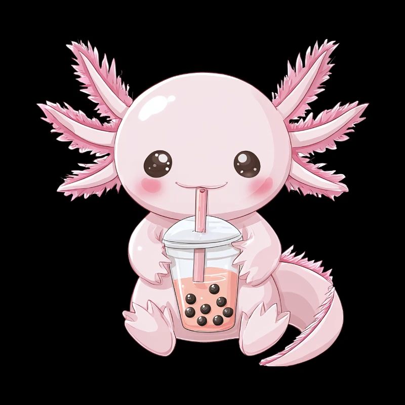 Kawaii Anime Axolotl Bubble Tea Boba Tea