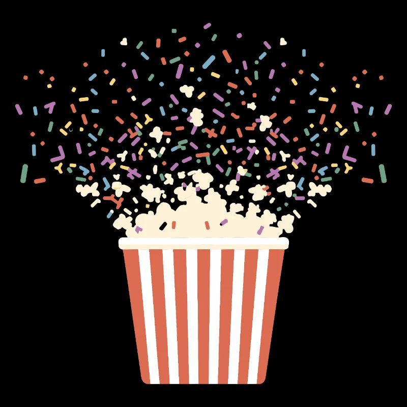 Colorful Popcorn Explosion with Sprinkles for
