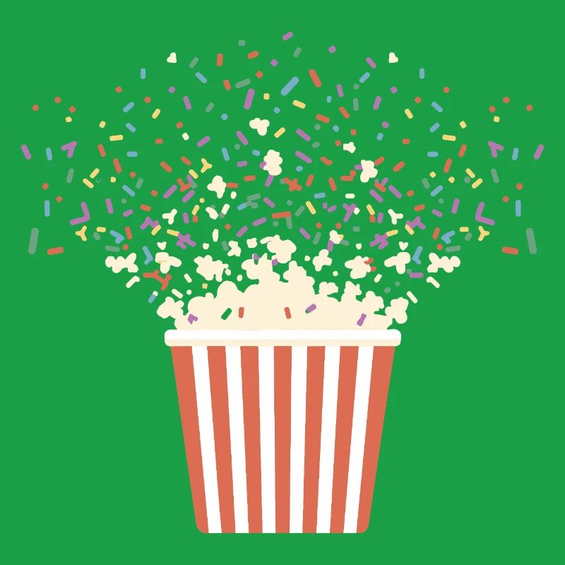 Explosion de pop-corn coloré avec des pépites pour