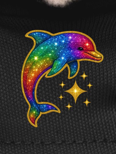 Rainbow Glitter Dolphin