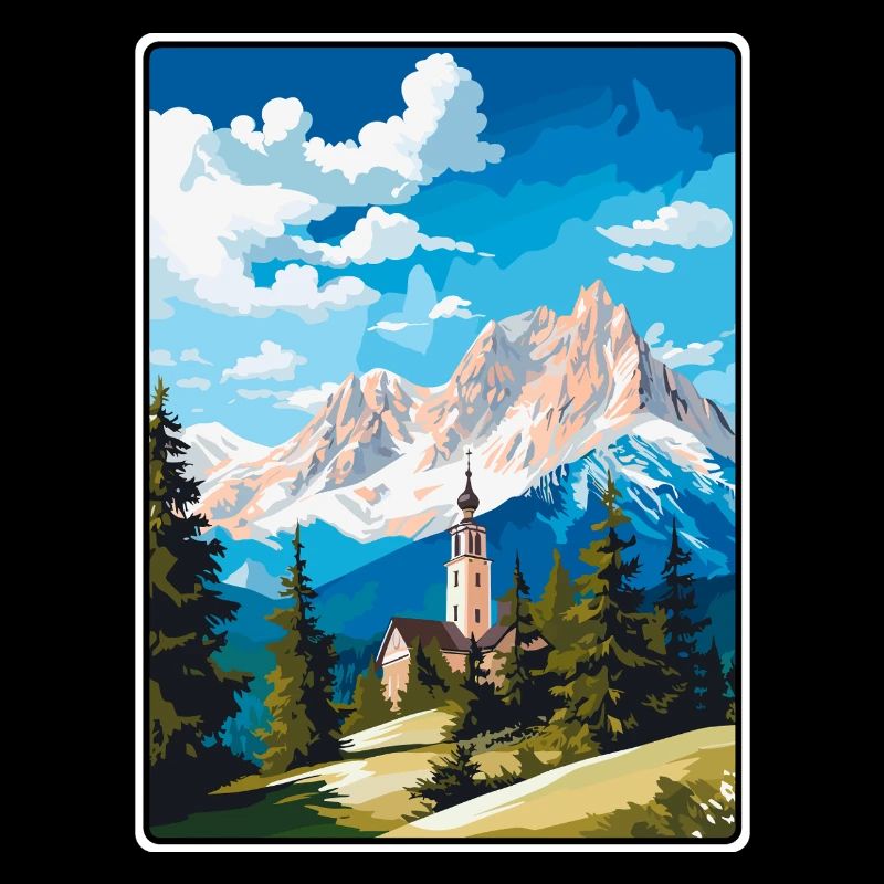Chapelle alpine de la Zugspitze Allemagne dans les sommets enneigés