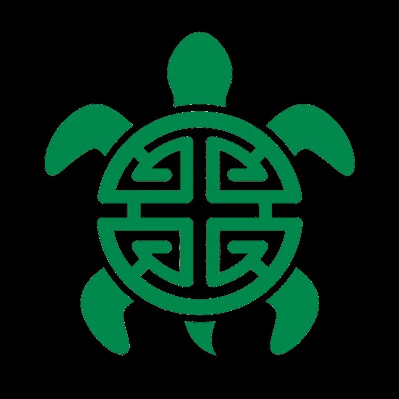 Geometric Lucky Turtle Pattern Green