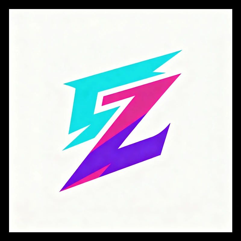 Zigzag Neon Gradient Logo