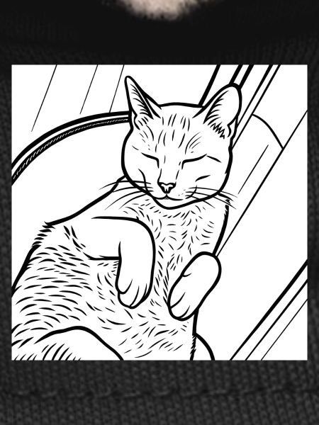 Sleeping Cat Line Art