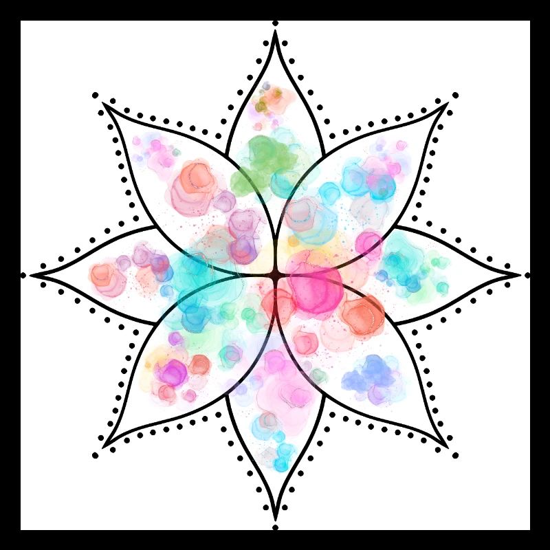 Mandala Fleur pastel Aquarelle
