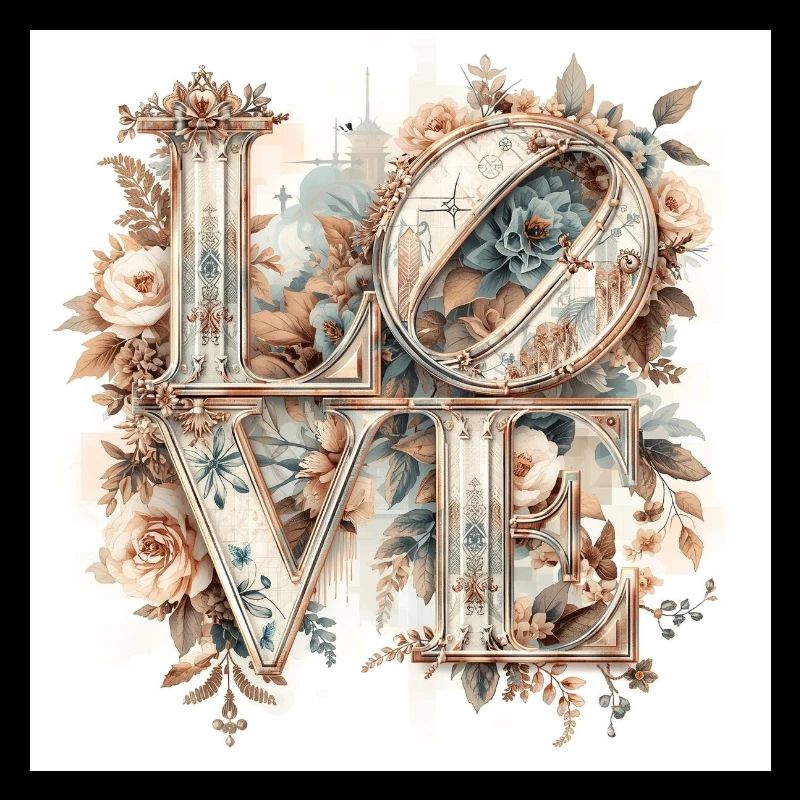 Love Blossoms Typographie Vintage