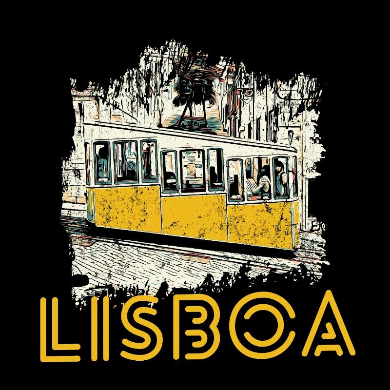 Illustration der typischen Bica-Standseilbahn in Lissabon