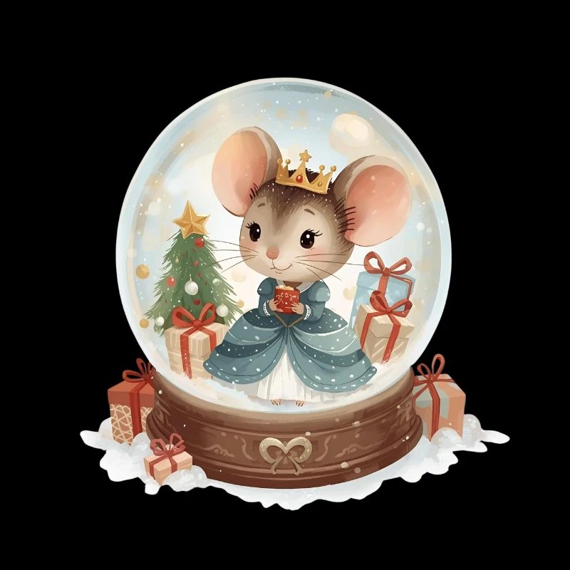 Mouse Princess Snow Globe Christmas Design