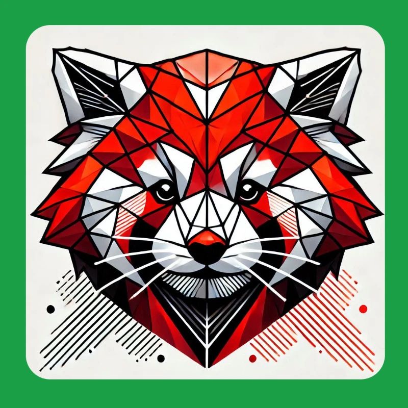 Geometric Red Panda Polygon