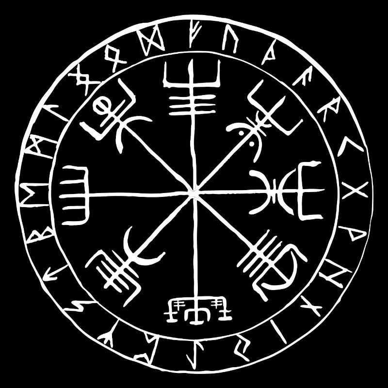 Vegvísir Runen Kompass Wikinger Symbol Design