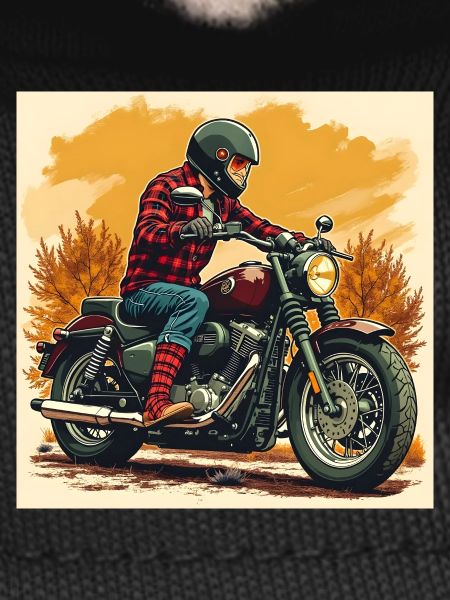 Plaid Socks + Biker Illustration
