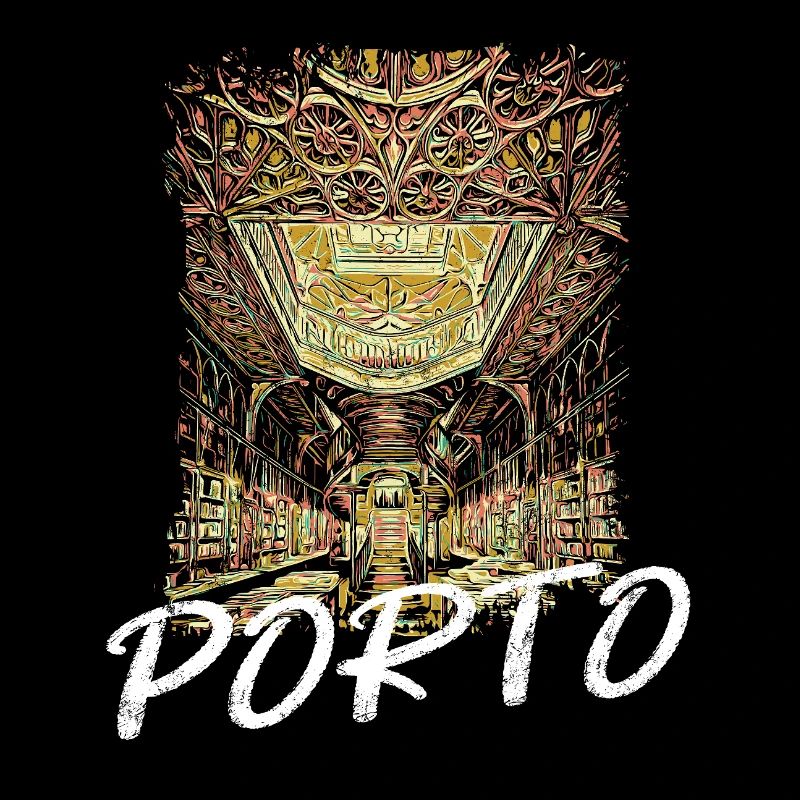 Lello Porto Bookshop Interior Illustration