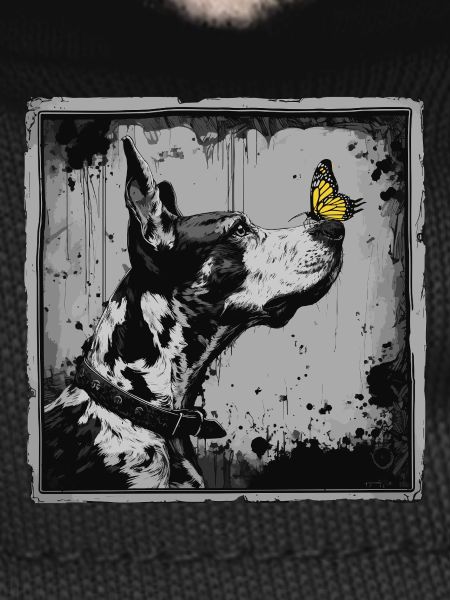 Funny Great Dane and Butterfly