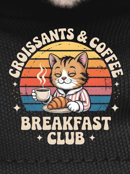 Cat Retro Coffee Breakfast
