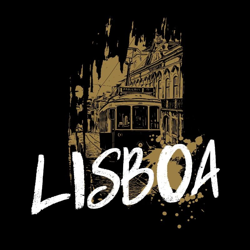 Tramway à Lisbonne illustration ocre