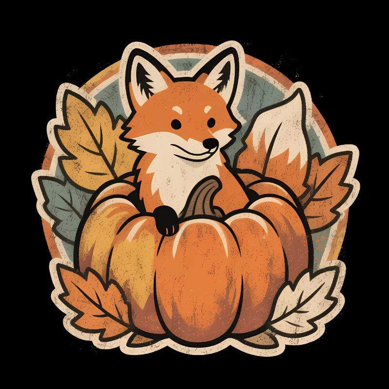 Mignon renard d’Halloween en citrouille avec chapeau de sorcière